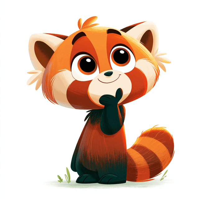 La mascotte du Parc, un panda roux curieux