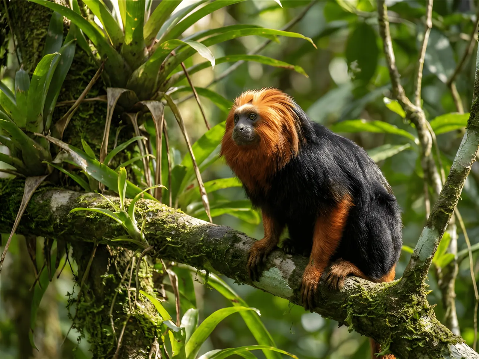 Un tamarin lion à tête dorée du Parc Animalier d’Auvergne
